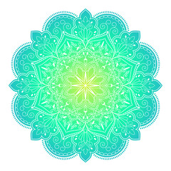 Mandala on white background. Round Ornament Pattern. Indian. Arabic, Islam ornament, Buddhism culture symbol