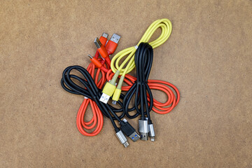 Lots of type-c and lightning connector charging cords