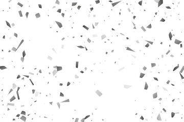 Silver glitter confetti on a white background. Decorative element.