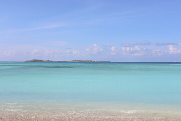 A tropical island in the Maldives. A seascape without people