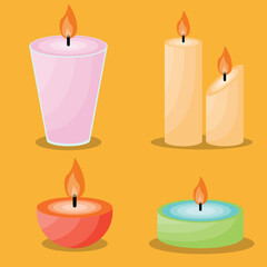 candles on orange background illustration