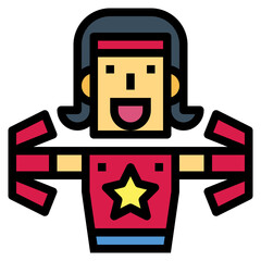 cheerleader filled outline icon style