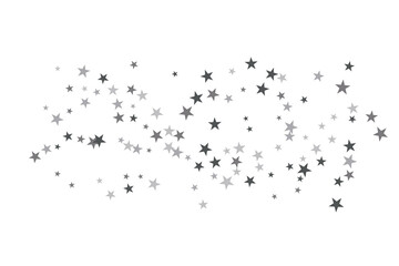 Star confetti. Silver casual confetti background. Bright design pattern.
