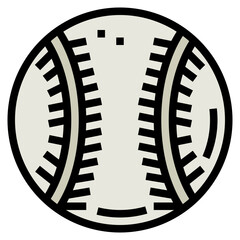 Fototapeta na wymiar baseball ball filled outline icon style