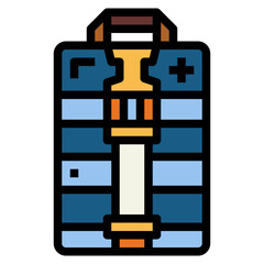 first aid kit filled outline icon style