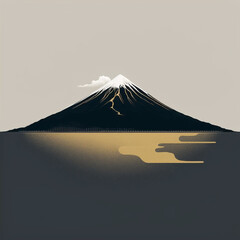Minimalist representation of Mount Fuji, Japan
