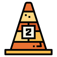 cone filled outline icon style