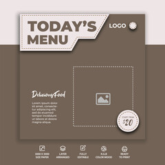 	
Creative modern food banner for social media posts restaurants and all food related business	