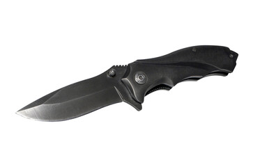 folding survival knife isolated from background