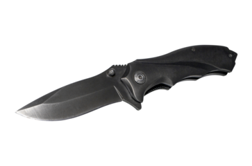 folding survival knife isolated from background