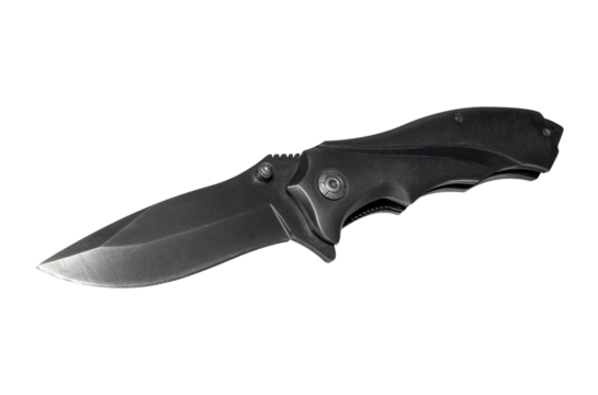 folding survival knife isolated from background