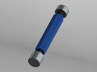 Cylindrical Type Plug Gauge (w Hex Handle) 3D Rendering