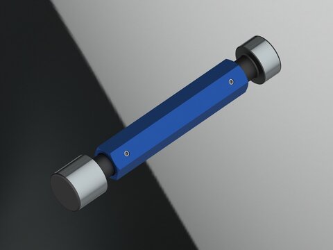 Cylindrical Type Plug Gauge (w Hex Handle) 3D Rendering