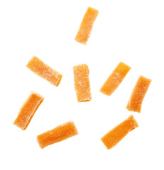 Dried papaya isolated on white background.