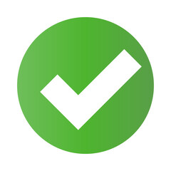 Green gradient checkbox icon. Authentication or approval. Vector.