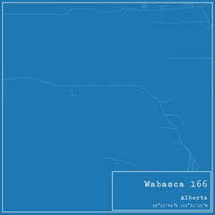 Blueprint Canadian city map of Wabasca 166, Alberta.