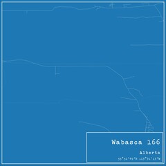 Blueprint Canadian city map of Wabasca 166, Alberta.
