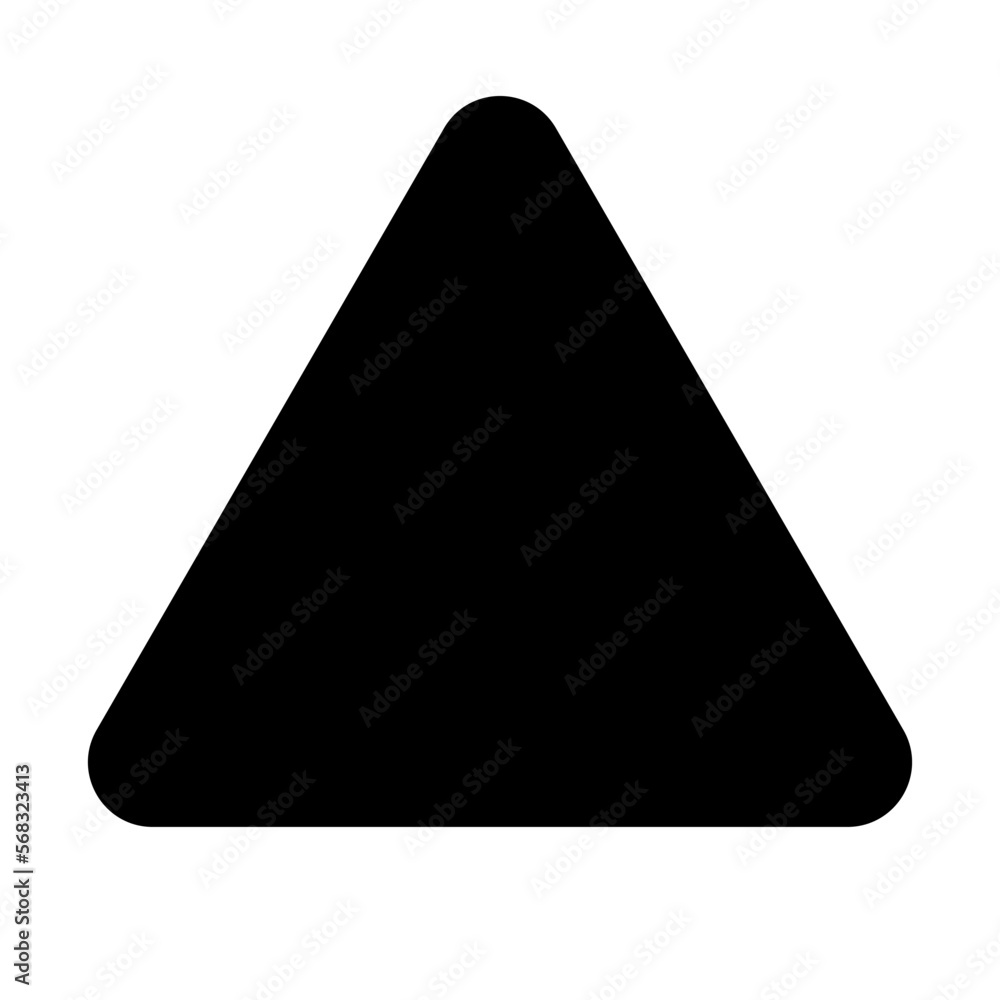 Aufkleber triangle silhouette icon with rounded corners. triangle shape. vector.