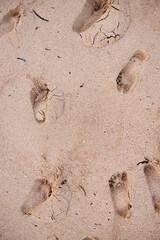 Footprints on the sand of the ocean, texture for a layout