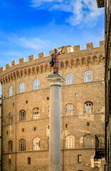 Fototapeta na wymiar Column of Justice erected by the Medici, Piazza di Santa Trinita, Florence Italy