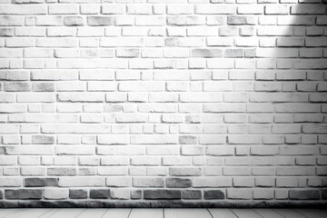 Background of a white brick wall with worn texture. Generative AI