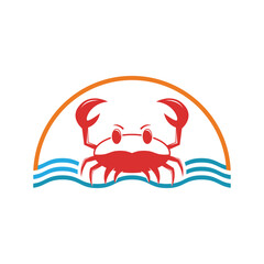 Crab seafood logo template vector icon
