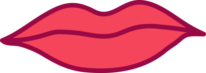 Hand-Drawn Valentine's Day Lips Illustration