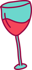 Hand-Drawn Valentine's Day Wine Glass Illustration