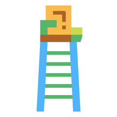 judge chair flat icon style
