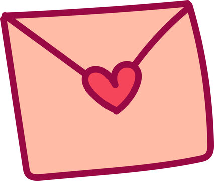 Sending Love in Style: Hand-Drawn Valentine's Day Love Envelope Illustration