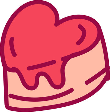 Sweetheart Treat: Hand-Drawn Valentine's Day Cake Illustration