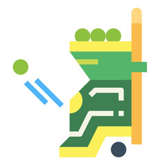 Tennis ball shooter flat icon style
