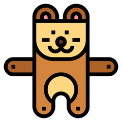 Teddy Bear filled outline icon style