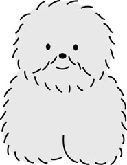 灰色もこもこの犬