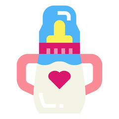 sippy cup flat icon style