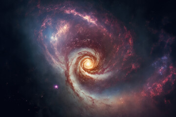 Space's Milky Way Nebula and galaxies. Generative AI