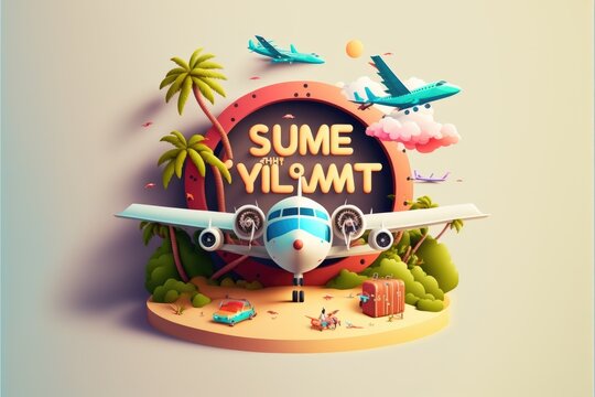 a cute adorable travel generative ai rendered in the style of children-friendly cartoon animation fantasy style