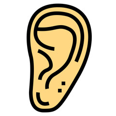 ear filled outline icon style