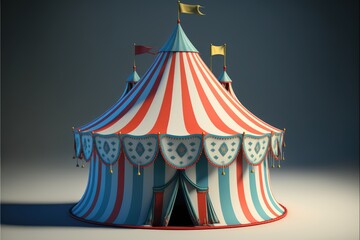 cartoon fun circus tent generative ai illustration