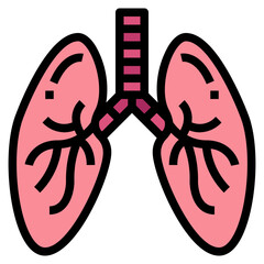 lung filled outline icon style