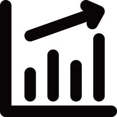棒グラフの黒の線画アイコン
