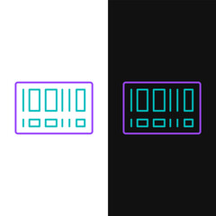 Line Barcode icon isolated on white and black background. Colorful outline concept. Vector
