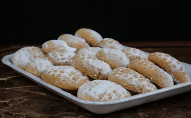 Almond Snowball cookies Stock Photo