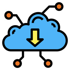 Cloud filled outline icon style