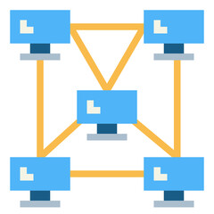 Hybrid Network flat icon style
