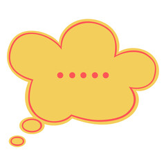 Thoughts Bubble in Pop Art Comics Style Color Vector Template Icon