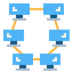 Fototapeta premium Ring Network flat icon style