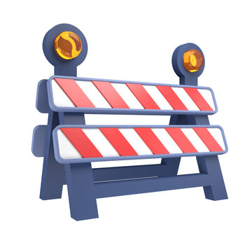 Traffic barricade 3D illustration