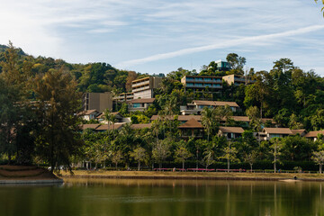 Obraz premium Naiharn beach Naiharn beach Phuket, Promthep cape Phuket, Rawai beach Phuket with beautiful blues and greenery island oceans mountains boats trees in beautiful resort island Phuket Thai