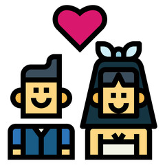 marriage filled outline icon style